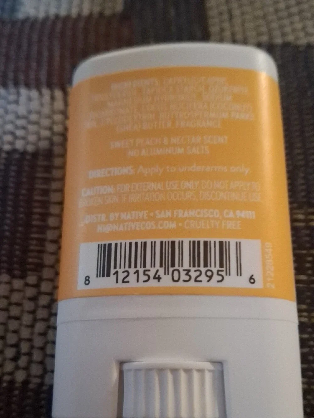 Native Sweet Peach & Nectar Deodorant Stick Travel Mini